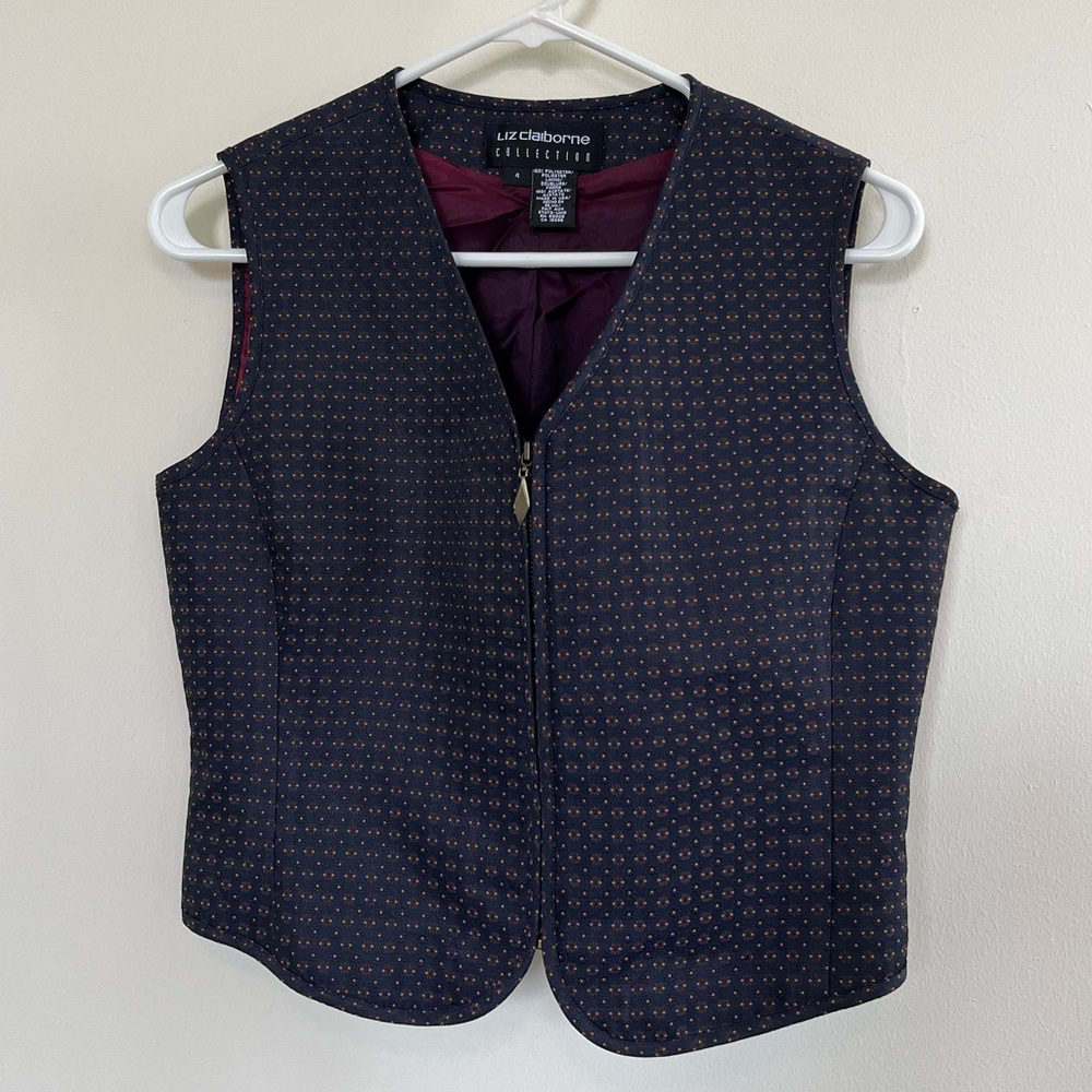 Vintage floral zippered vest - union made
